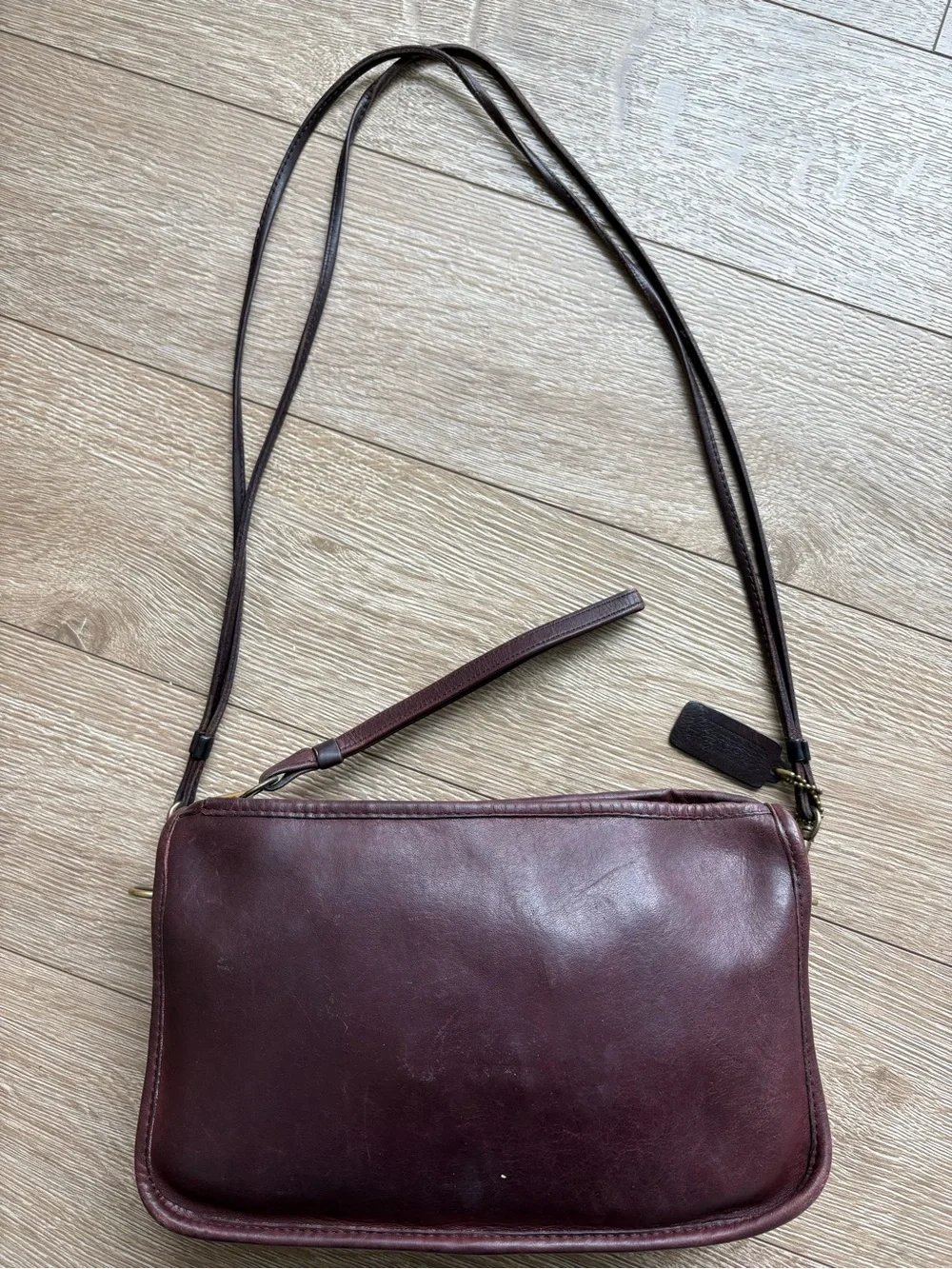Vintage Coach Rare NYC Burgundy Zippered Clutch
